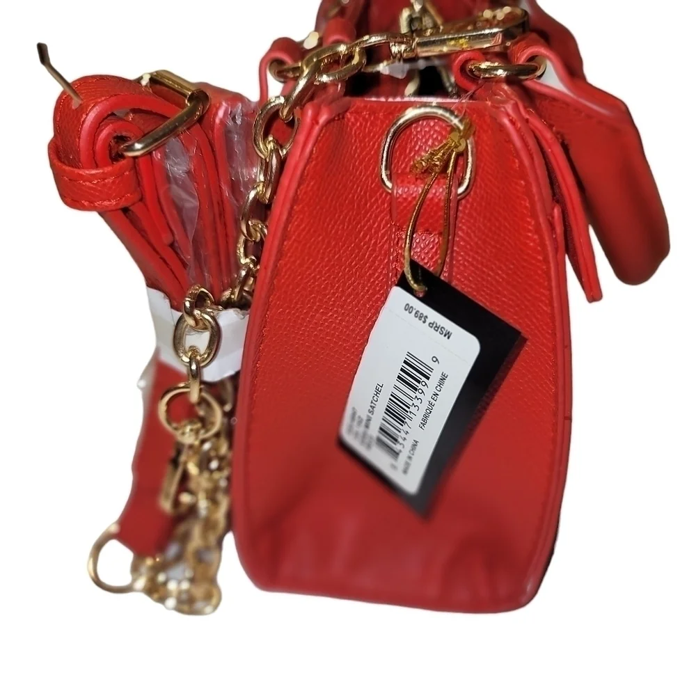 NWT Bebe Women's Kira Mini Satchel in Red - Picture 5 of 8